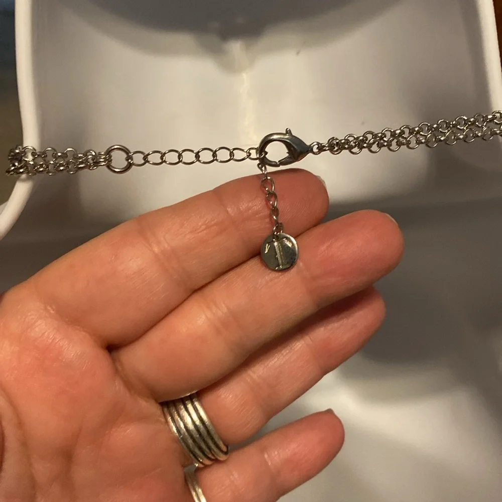 Lovely Talbots Double Strand Faux Pearl Crystal Bead Necklace